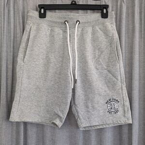 Aeropostale Men's Shorts S Gray Drawstring Logo Pockets Caual Cotton Blend EUC